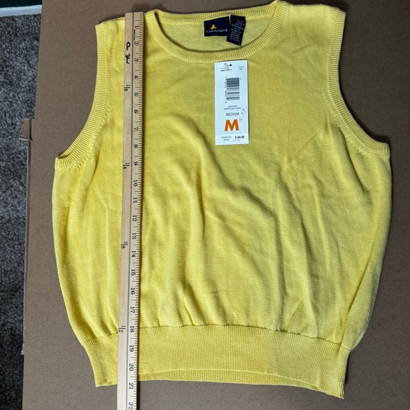 NWT Vintage Liz Claiborne Lizsport Butter Yellow Sweater Tank Knit 100% Cotton - Picture 5 of 7